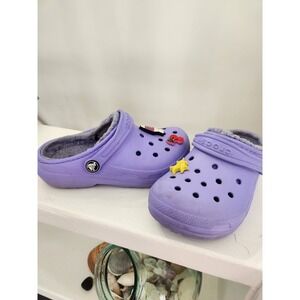 Crocs Kids Classic Lined Clog Orchid \ US C 12 EU 29-30